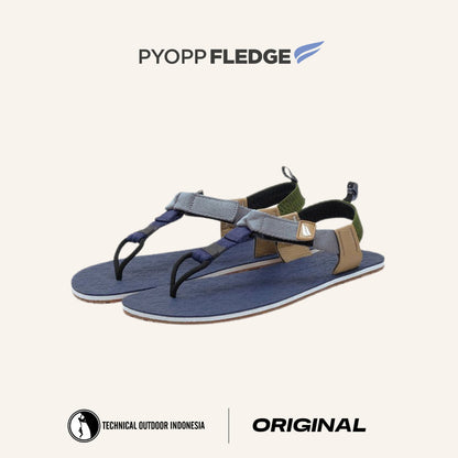 Sandal Pyopp Fledge - Jelajah Road Barefoot Flip Flops - Indigo Ember