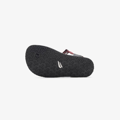 Sandal Pyopp Fledge - Jelajah Road Barefoot Flip Flops - Maroon Blaze On Black