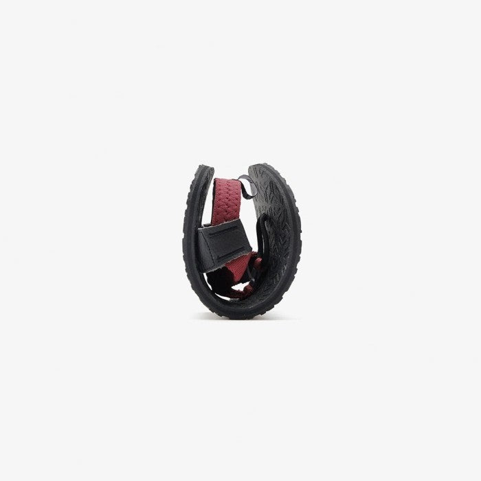 Sandal Pyopp Fledge - Jelajah Road Barefoot Flip Flops - Maroon Blaze On Black