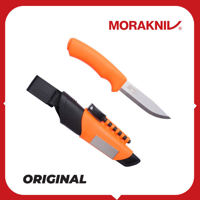Pisau Morakniv Bushcraft Survival Hi-Vis Orange (S) - Stainless Steel