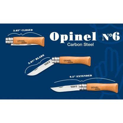 Opinel N°06 Carbon Steel Folding Knife - Pisau Lipat Outdoor