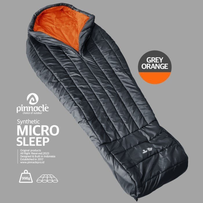 Pinnacle Sleeping Bag Micro Sleep Synthetic - Grey Orange