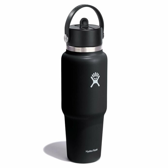 Hydro Flask Wide Flex Straw Cap Travel Bottle Black 32Oz