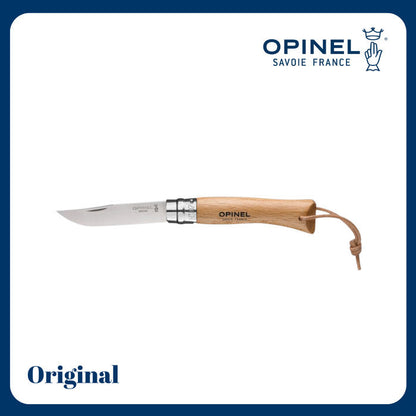 Opinel No 07 Stainless Steel with Leather Lace - Pisau Lipat