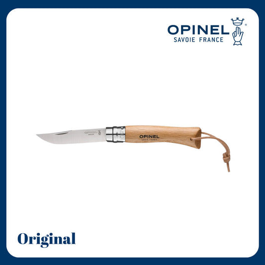 Opinel No 07 Stainless Steel with Leather Lace - Pisau Lipat
