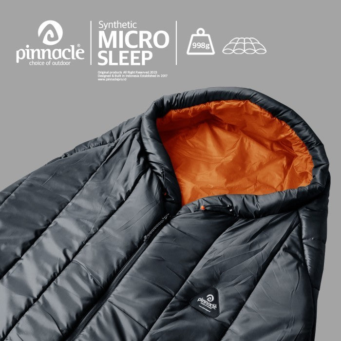 Pinnacle Sleeping Bag Micro Sleep Synthetic - Grey Orange