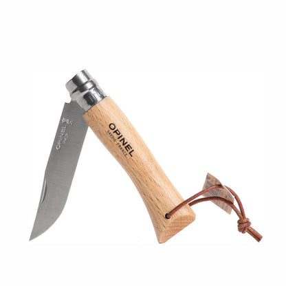Opinel No 07 Stainless Steel with Leather Lace - Pisau Lipat