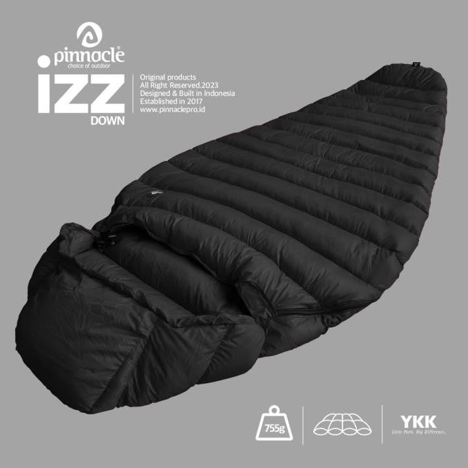 PINNACLE IZZ DOWN SLEEPING BAG - FULL BLACK RIRIRUMASYA