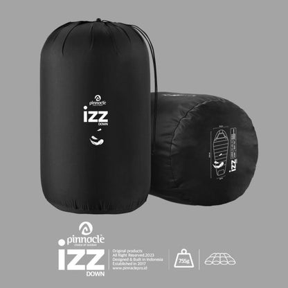 PINNACLE IZZ DOWN SLEEPING BAG - FULL BLACK RIRIRUMASYA