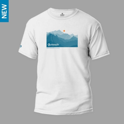 Pinnacle T- Shirt Mountain Raster White