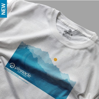 Pinnacle T- Shirt Mountain Raster White