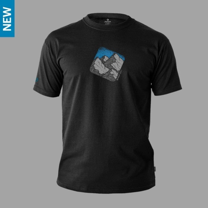 Pinnacle T- Shirt Mountain Lined Black