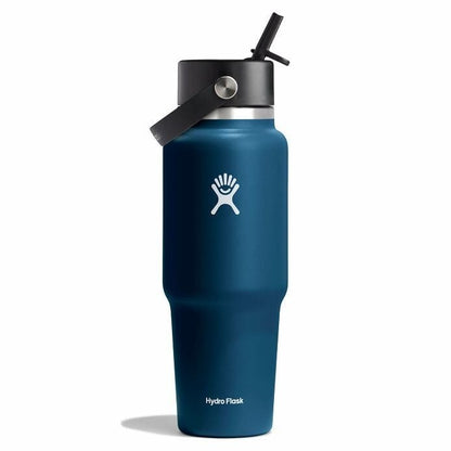 Hydro Flask Wide Flex Straw Cap Travel Bottle Indigo 32Oz