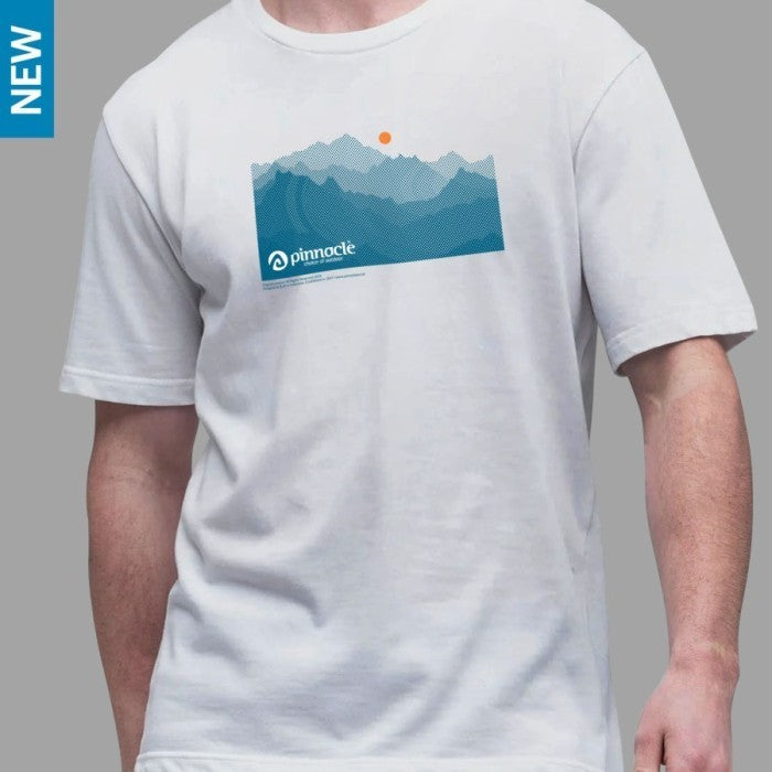 Pinnacle T- Shirt Mountain Raster White