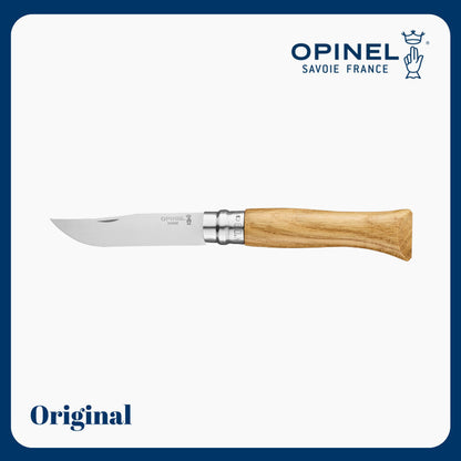 Opinel 09 OAK Wood Handle - Stainless Steel Folding Knife