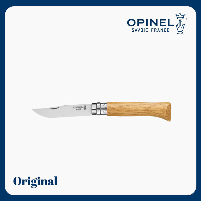 Opinel Luxury No.8 Stainless Steel Oak Handle Folding Knife