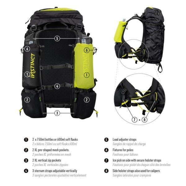 Instinct Alpi 40L (With 2x Softflasks) - Alpine Pack/Running Hydration Vest