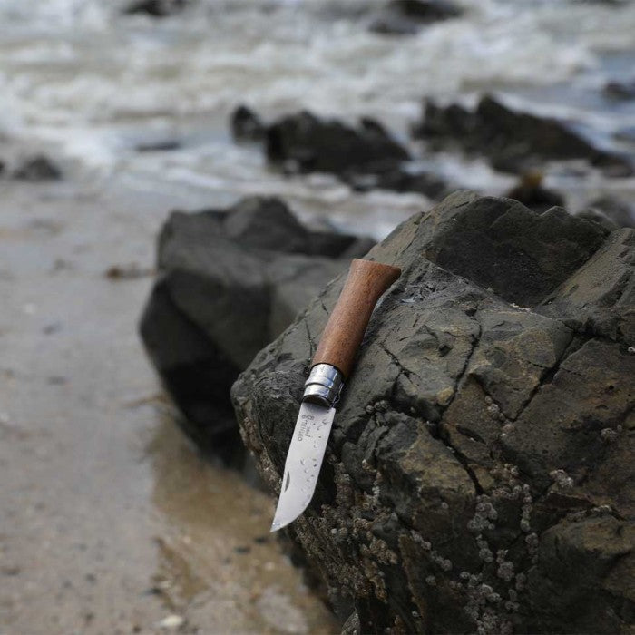 Opinel Luxury No.8 Stainless Steel Walnut Handle Folding Knife