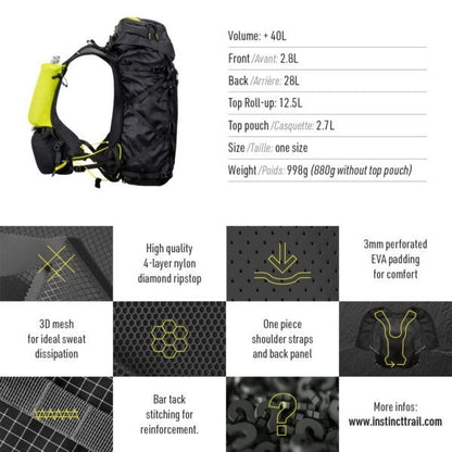 Instinct Alpi 40L (With 2x Softflasks) - Alpine Pack/Running Hydration Vest