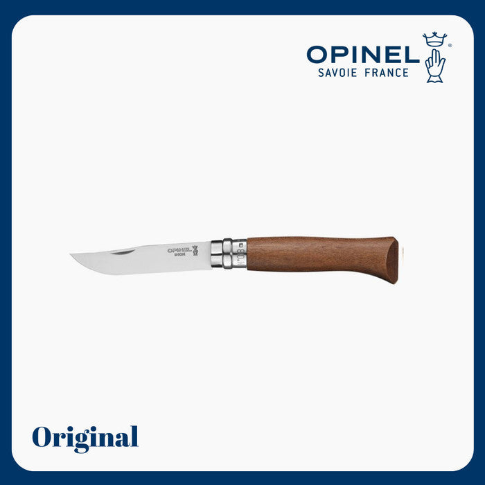 Opinel Luxury No.8 Stainless Steel Walnut Handle Folding Knife