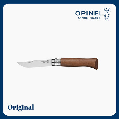 Opinel Luxury No.8 Stainless Steel Walnut Handle Folding Knife