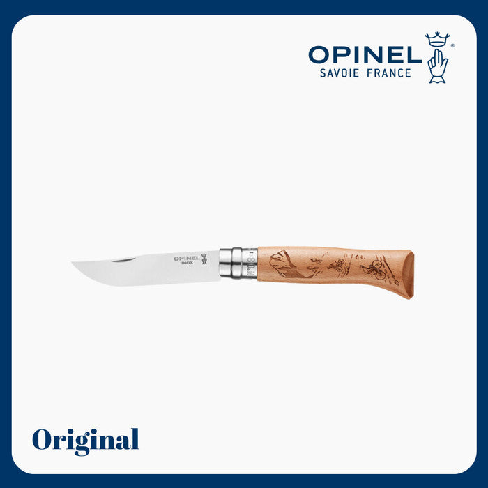 Opinel N°08 Engraved Mountain Biking - Stainless Steel Folding Knife