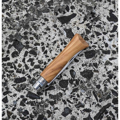 Opinel N°06 Olive Wood Handle Folding Knife - Pisau Lipat Outdoor