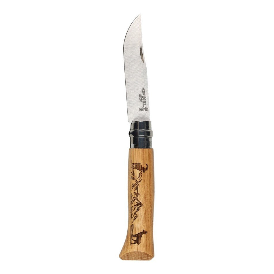 Opinel N°08 Animalia Chamois - Engraved Folding Knife/Stainless Steel