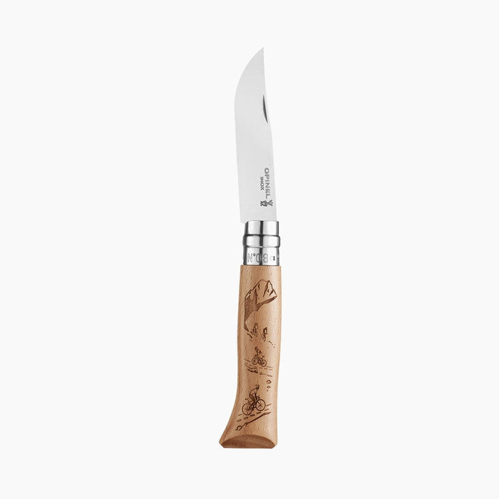 Opinel N°08 Engraved Mountain Biking - Stainless Steel Folding Knife