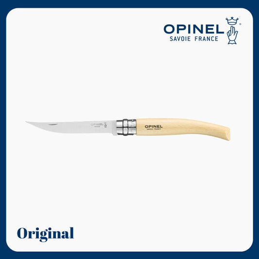 Opinel Slim Line 10 Beech Wood Handle - Pisau Lipat Stainless Steel