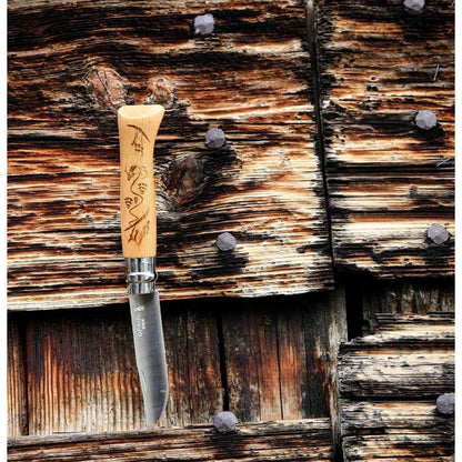 Opinel N°08 Engraved Skiing - Stainless Steel Folding Knife