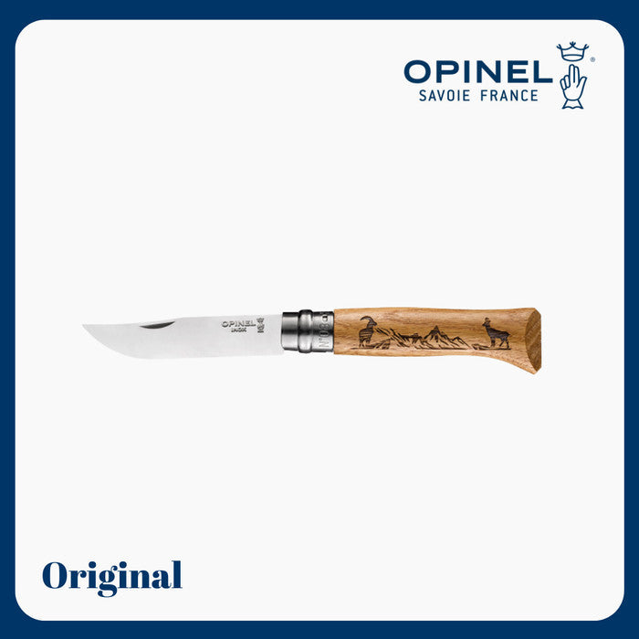 Opinel N°08 Animalia Chamois - Engraved Folding Knife/Stainless Steel