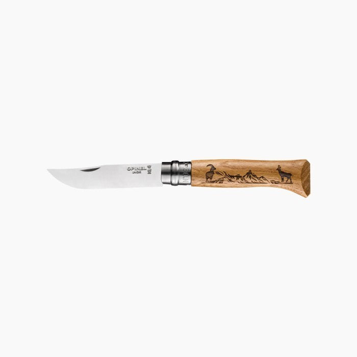 Opinel N°08 Animalia Chamois - Engraved Folding Knife/Stainless Steel