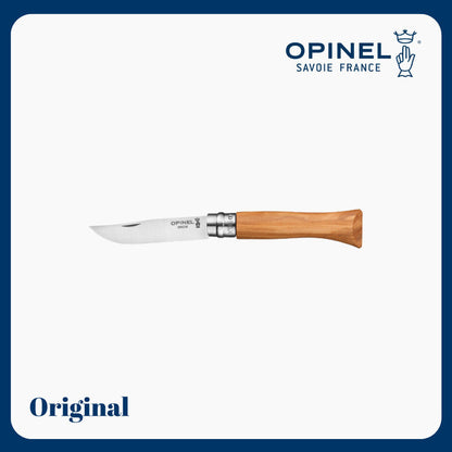 Opinel N°06 Olive Wood Handle Folding Knife - Pisau Lipat Outdoor