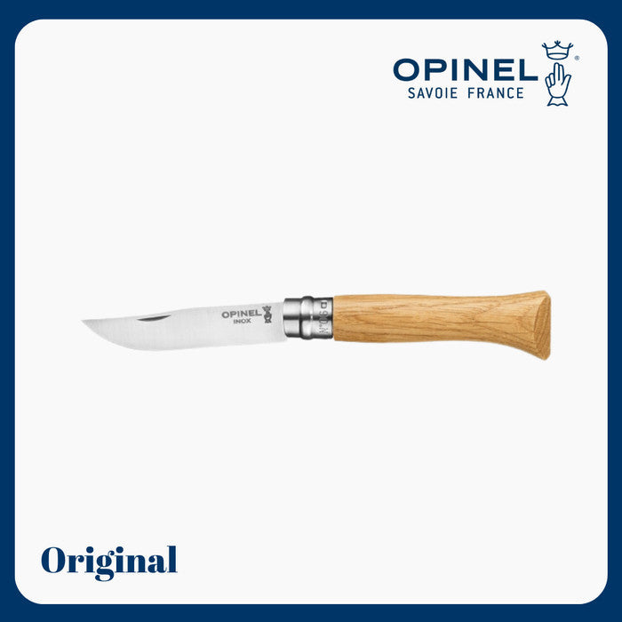 Opinel N°06 Stainless Steel OAK Handle - Pisau Lipat