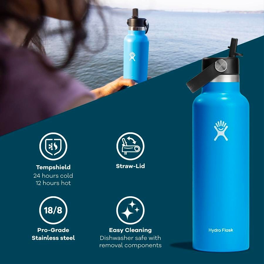 Hydro Flask Standard Mouth Flex Straw Cap 21oz/621ml - TONAL TRILLIUM