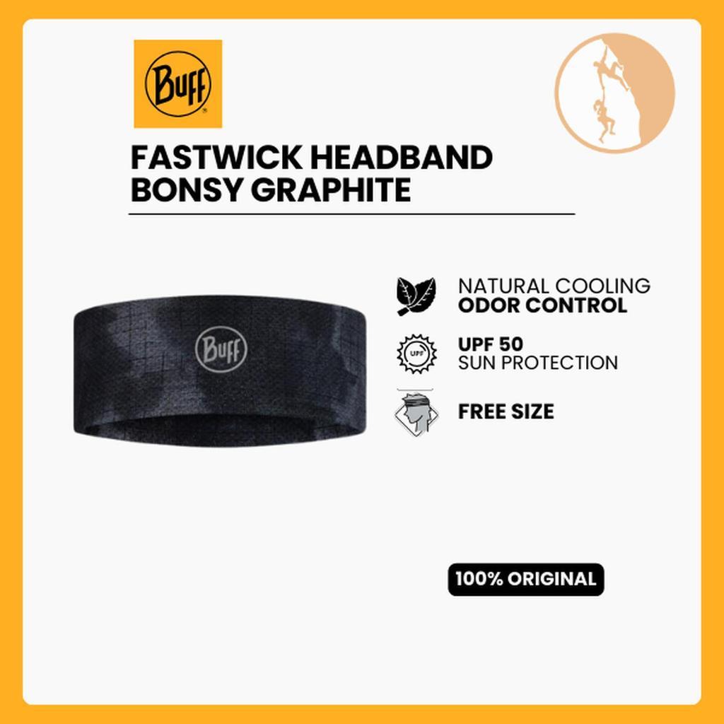 Buff Original Fastwick Headband Bonsy Graphite - Bandana Olahraga/Lari