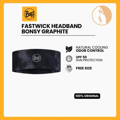 Buff Original Fastwick Headband Bonsy Graphite - Bandana Olahraga/Lari