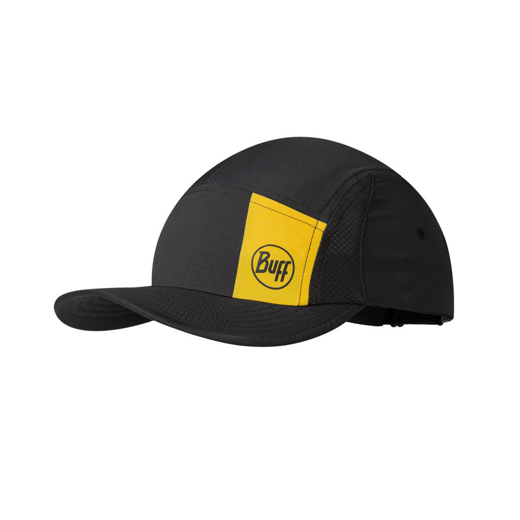 Buff 5 Panel Go Cap Logo Black - Topi Lari/Trail Running