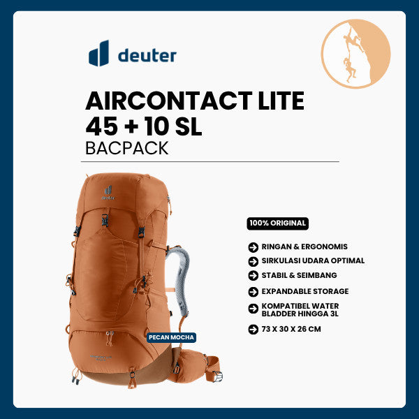 Tas Ransel Gunung Backpack - Deuter Aircontact Lite 45 + 10 SL