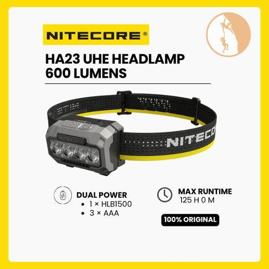 Nitecore Headlamp HA23 UHE 600 Lumens - Black
