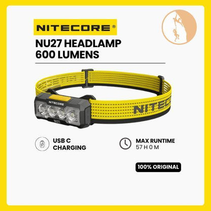 Nitecore Headlamp NITECORE NU27 600 Lumens - Black/Yellow