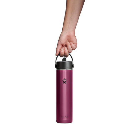 Botol Minum/Tumbler Ringan - Hydro Flask Lightweight Wide Mouth Flex Straw Cap 24oz/709ml (Garnet Red)