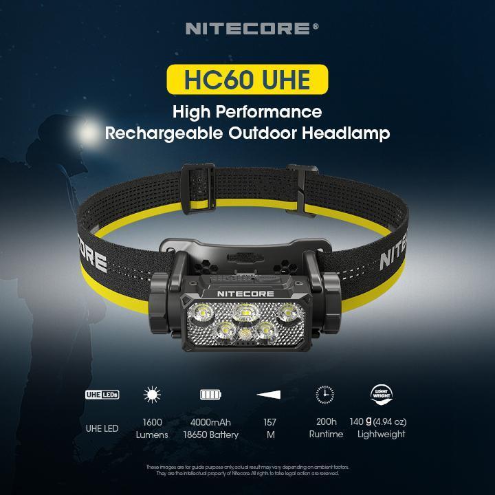 Nitecore Headlamp HC60 UHE 1600 Lumens IP68 - Black