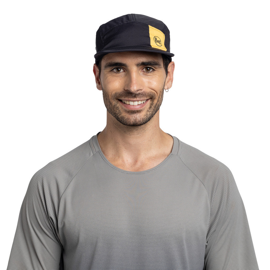 Buff 5 Panel Go Cap Logo Black - Topi Lari/Trail Running