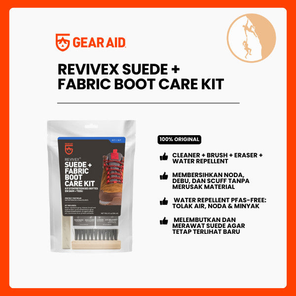 Pembersih Sepatu Outdoor - Gear Aid Revivex Suede & Fabric Boot Care Kit