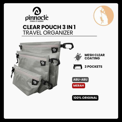 Pinnacle Clear Pouch (3 in 1) - Tas Aksesoris/Travel Organizer