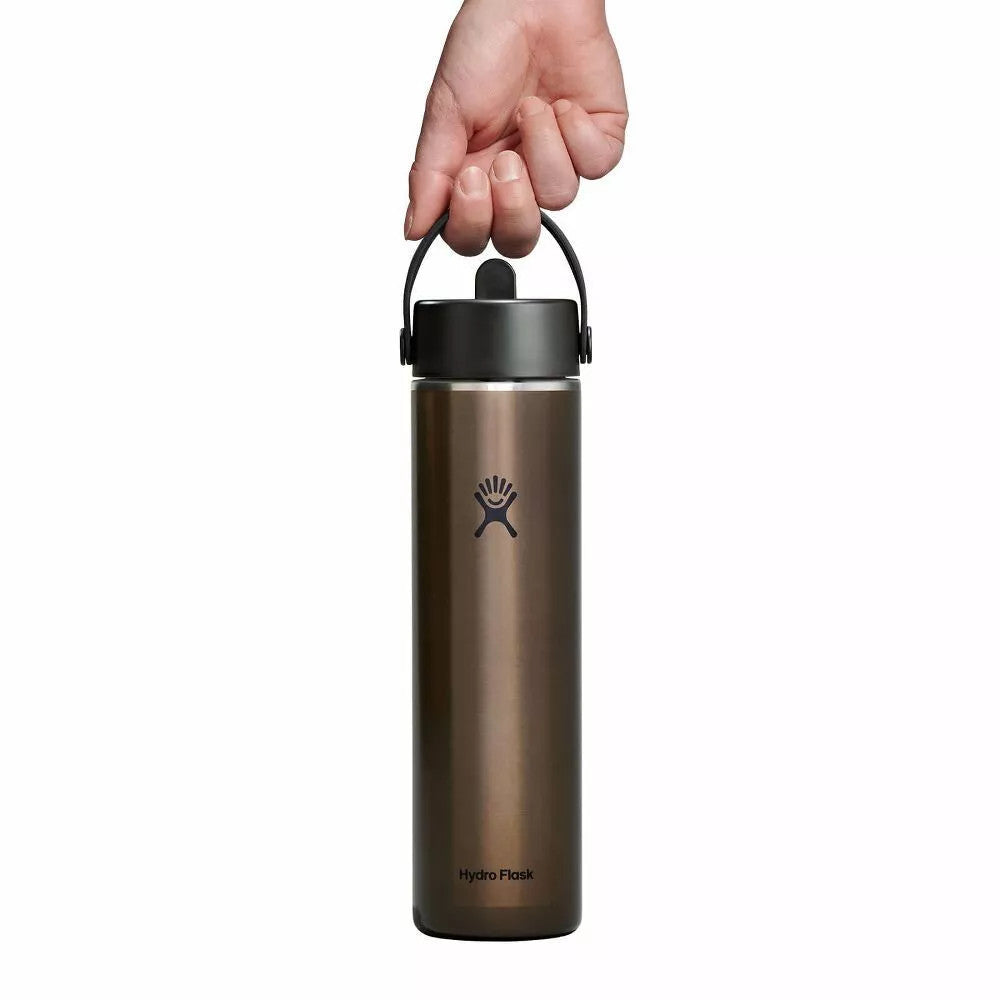 Botol Minum/Tumbler Ringan - Hydro Flask Lightweight Wide Mouth Flex Straw Cap 24oz/709ml (Obsidian)