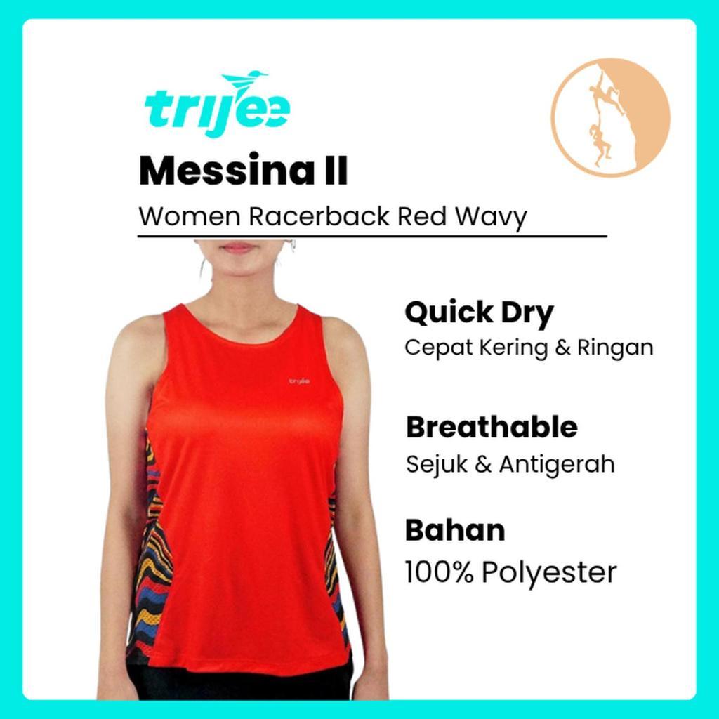 Trijee  Messina II (Red Wavy) - Women Racerback /Tank Top/Jersey Sleeveless