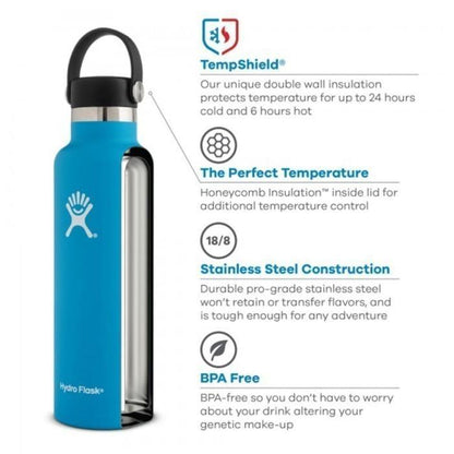 Botol Minum/Tumbler Ringan - Hydro Flask Standard Mouth Flex Cap 24oz/710ml (White 2.0)